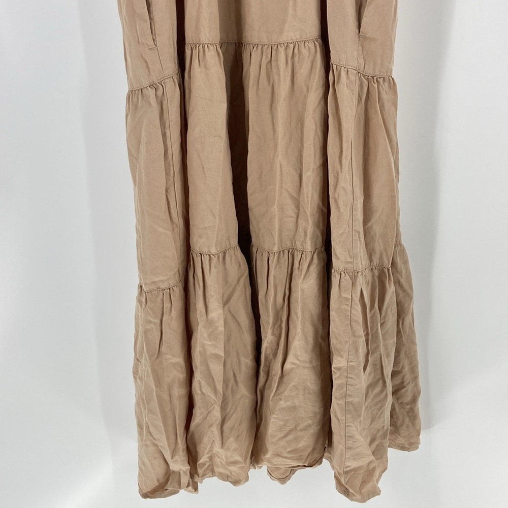 The Drop beige tiered flouncy ruffle hem maxi sun dress neutral spring summer - Picture 11 of 16
